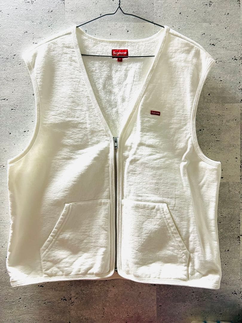 【シュプリーム】Supreme ホワイト コットン ベスト S メンズ　無地　白
