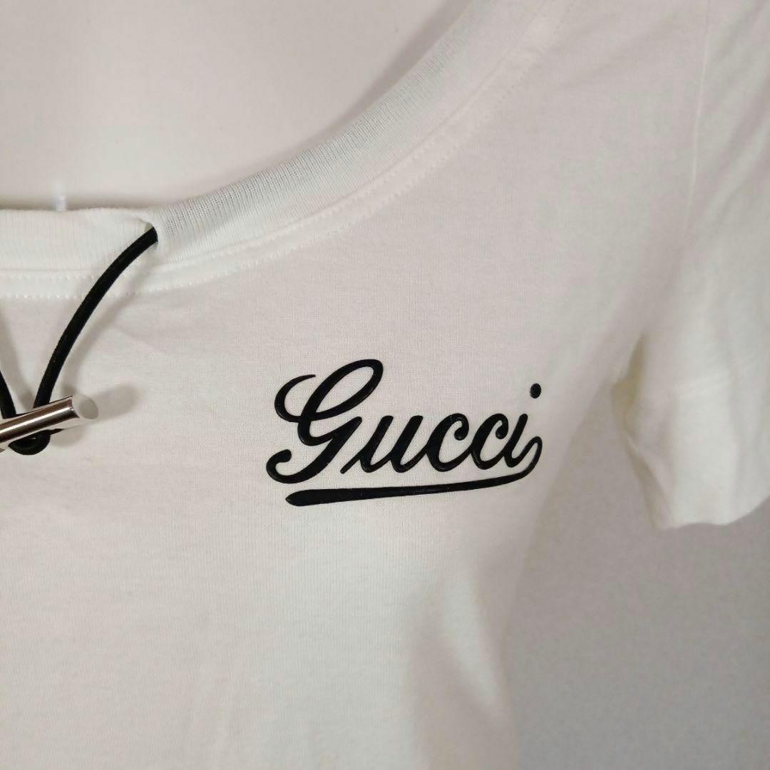 レア✨正規品✨グッチ　Tシャツ　カットソー　ドローコードネック　ホワイト　白