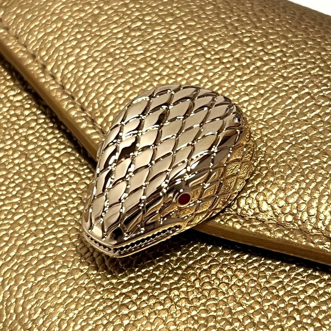 BVLGARI 三つ折り財布 セルペンティ フォーエバー ゴールド 美品 未使用