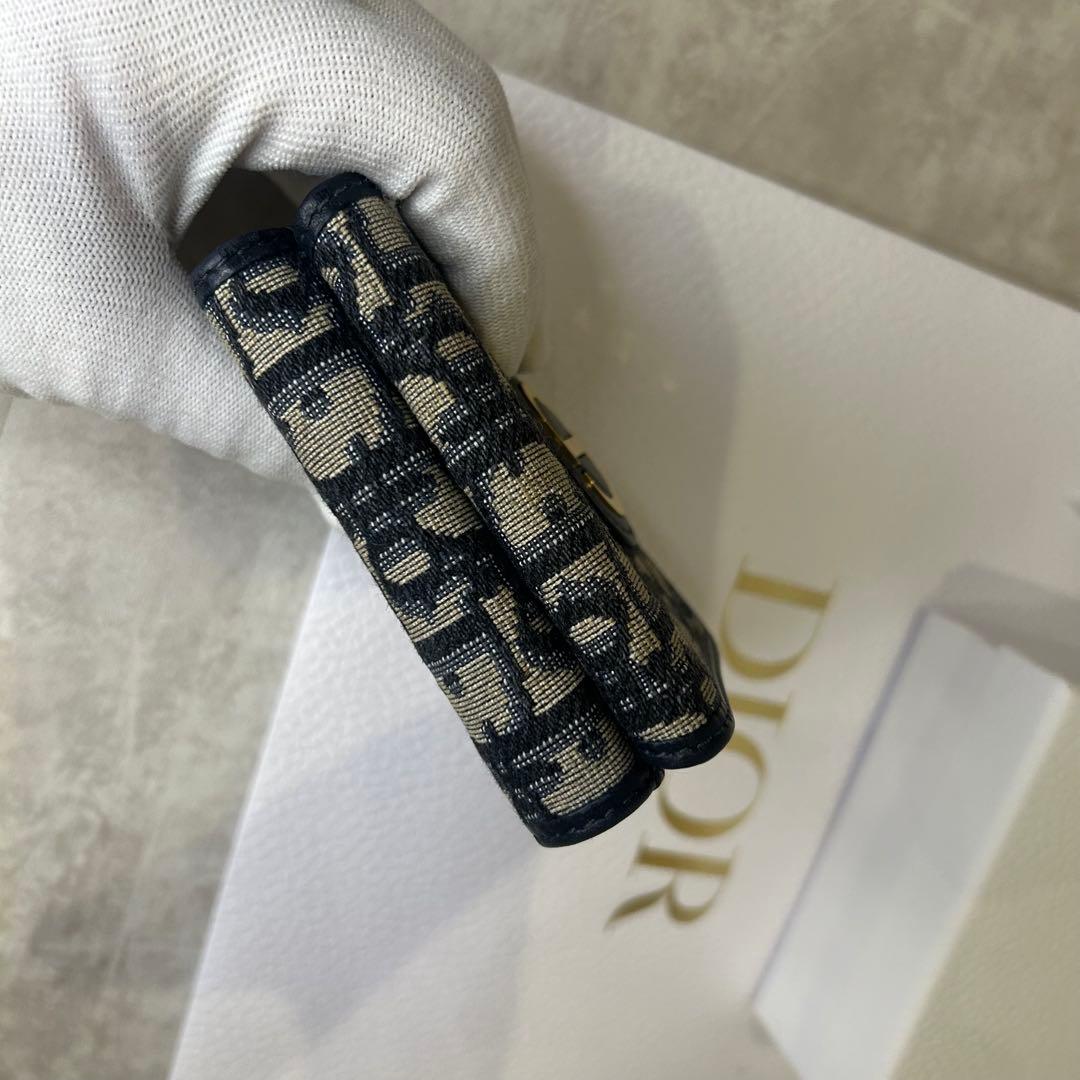 美品✨クリスチャンディオール ロゴ キャンバス 三つ折り財布