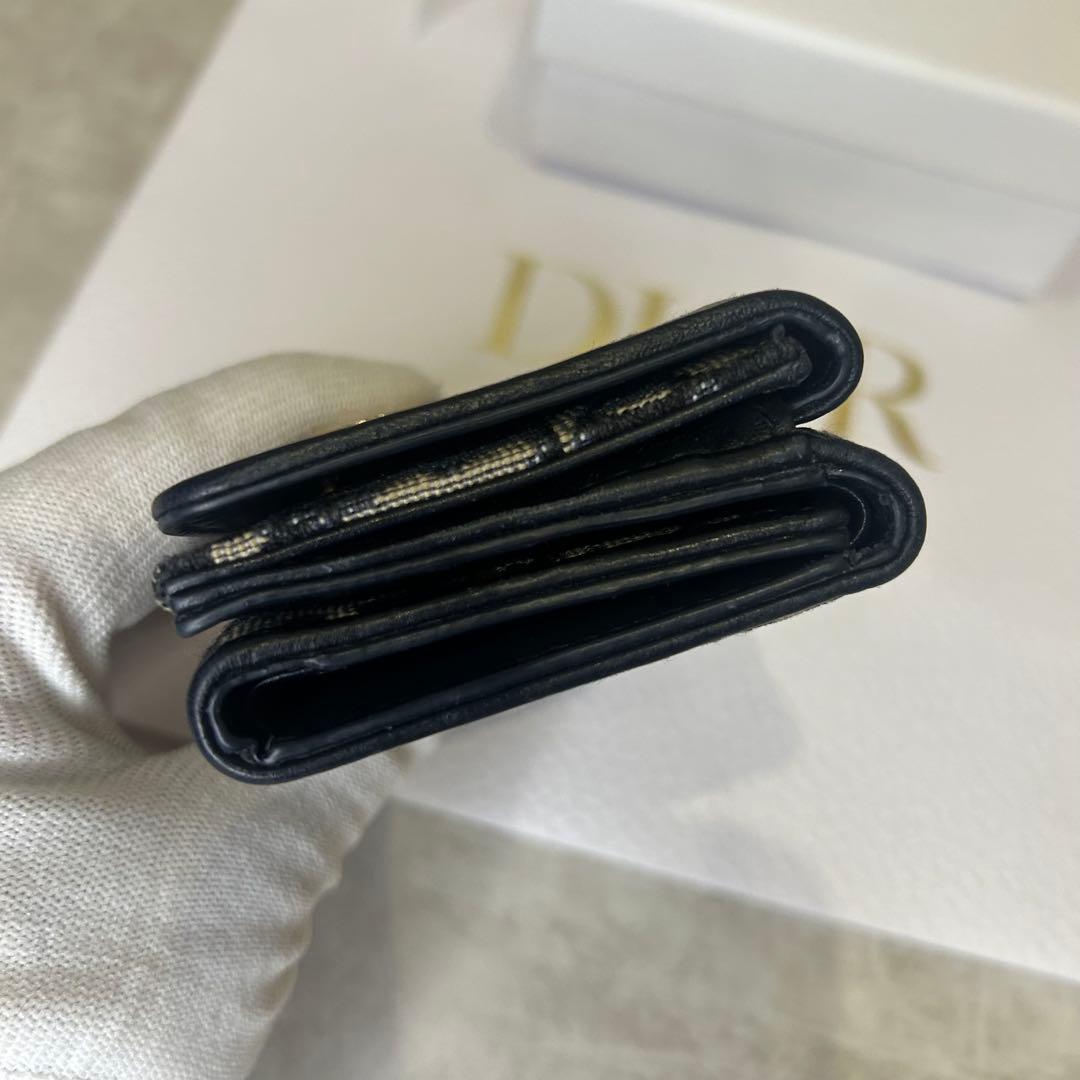 美品✨クリスチャンディオール ロゴ キャンバス 三つ折り財布