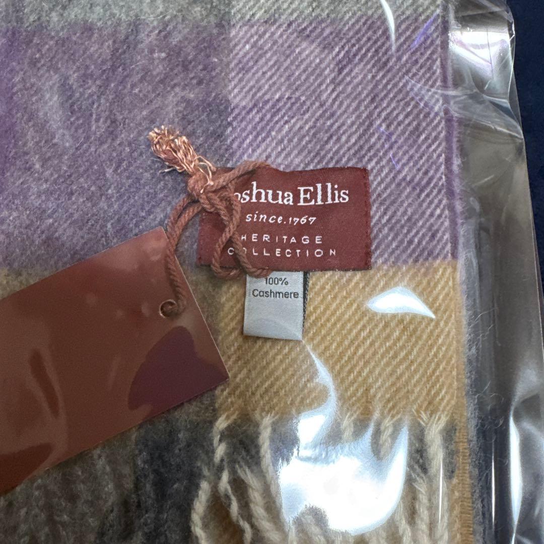 ジョシュアエリス JOSHUA ELLIS カシミヤマフラー　ブロック　チェック