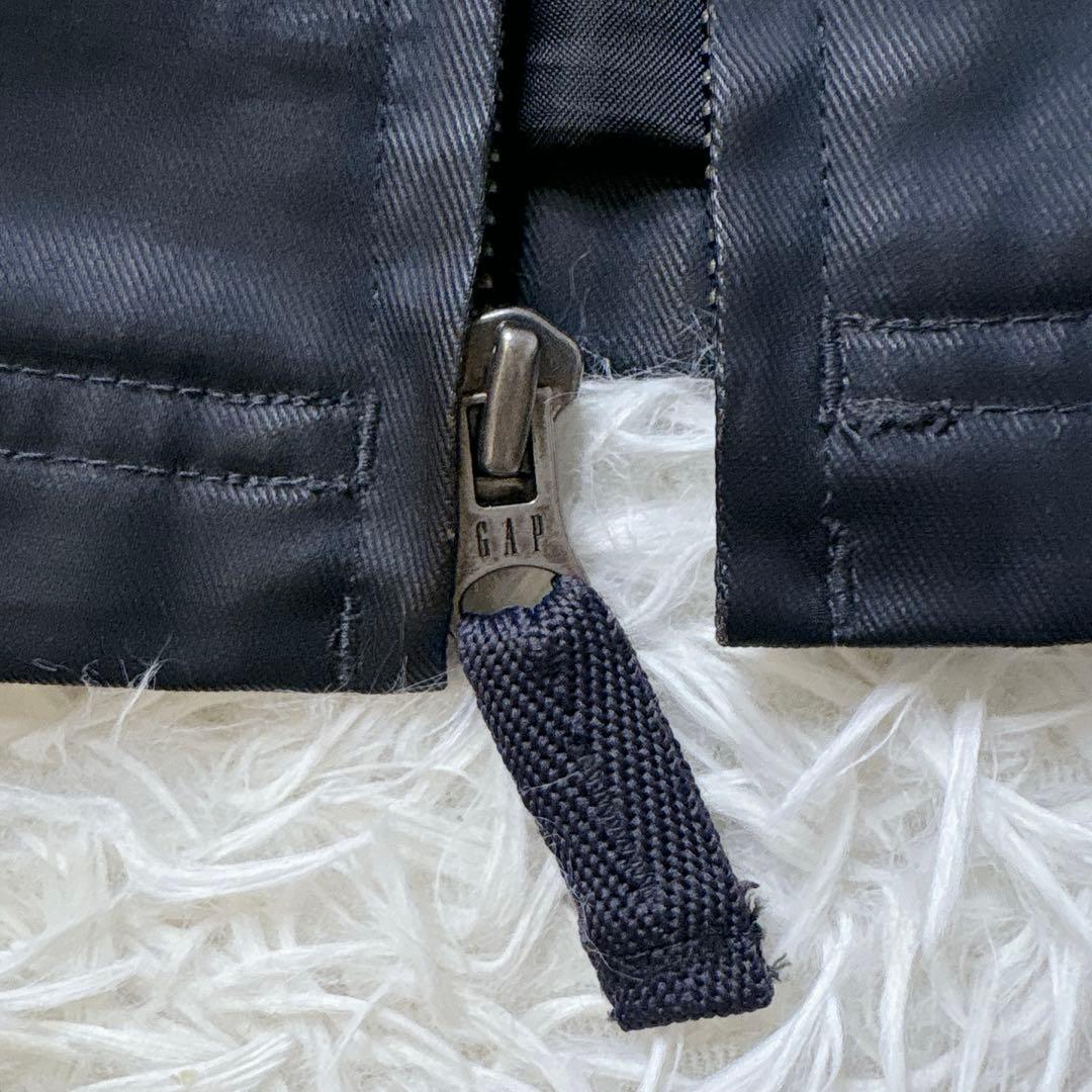 OLD GAP 00s フェイクレザー ブルゾン 黒 コーティングコットン PU
