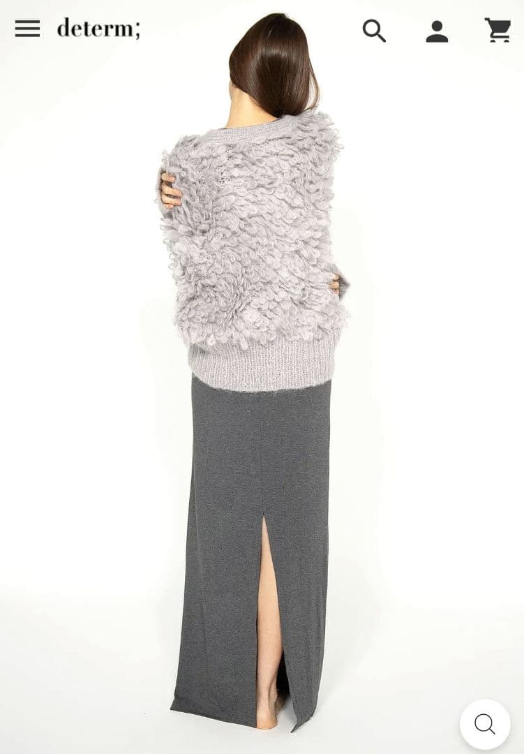determ; Loopy Cardigan モヘヤ ウール混 グレージュ 美品