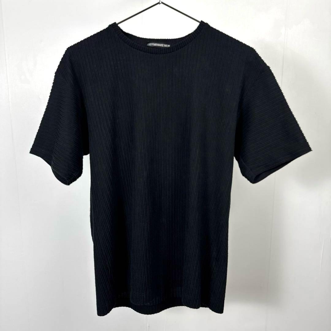 ISSEY MIYAKE MEN イッセイミヤケ プリーツ 半袖Tシャツ 黒 S