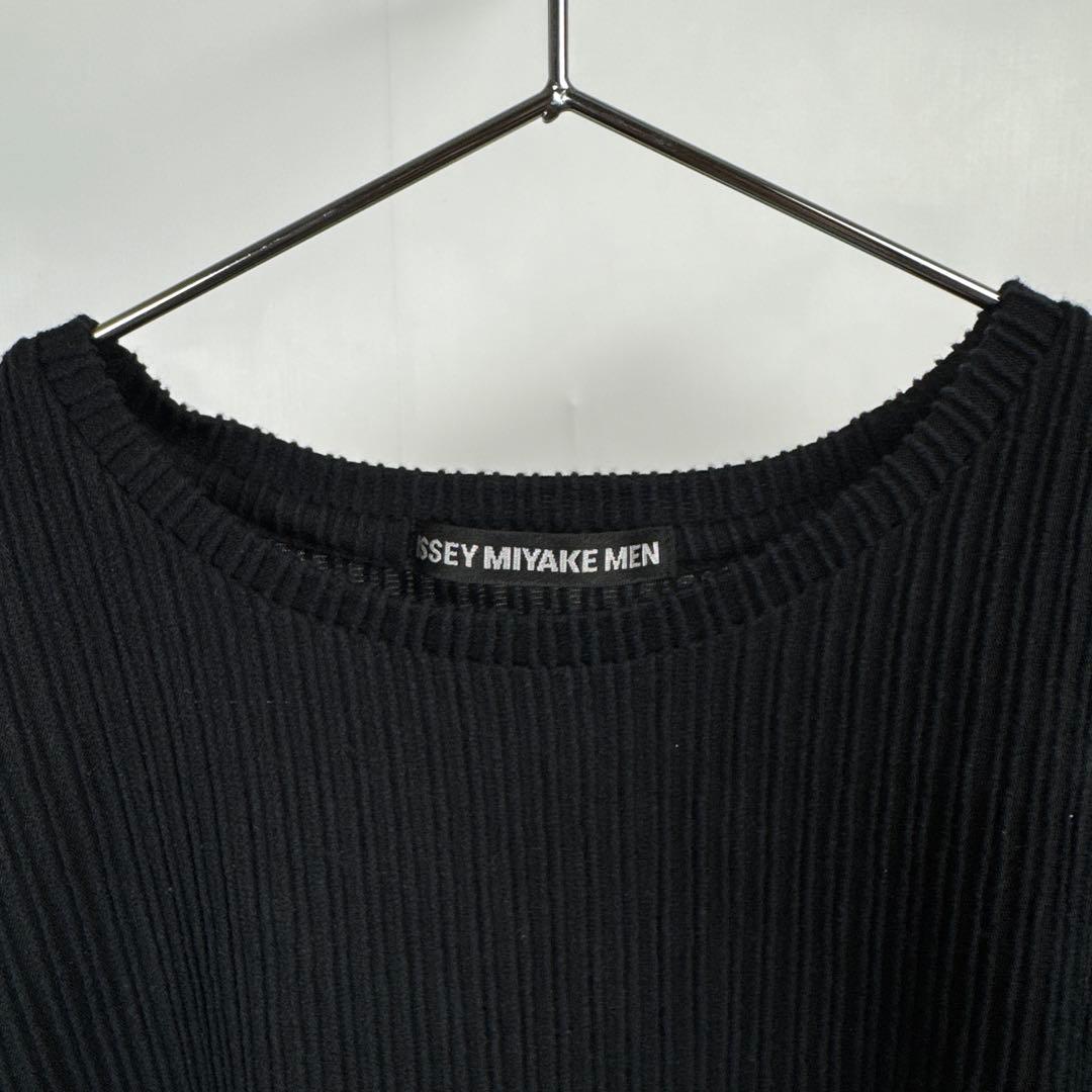 ISSEY MIYAKE MEN イッセイミヤケ プリーツ 半袖Tシャツ 黒 S