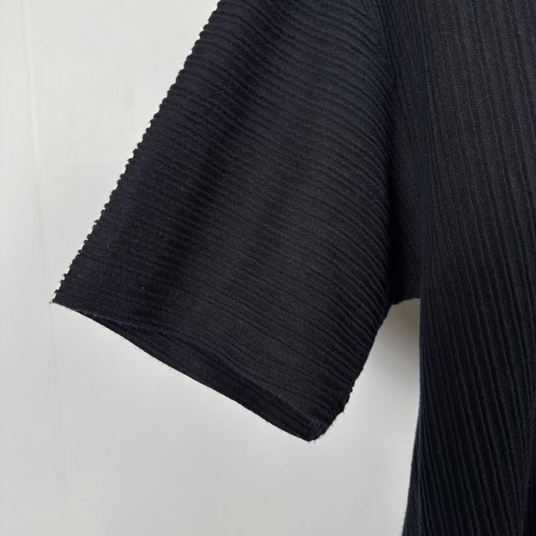 ISSEY MIYAKE MEN イッセイミヤケ プリーツ 半袖Tシャツ 黒 S