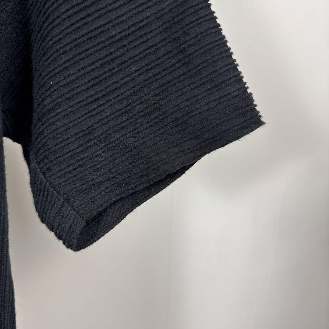 ISSEY MIYAKE MEN イッセイミヤケ プリーツ 半袖Tシャツ 黒 S