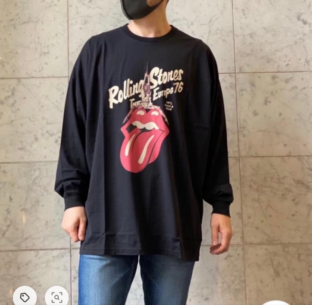 ヒステリックグラマー×ローリングストーンズ　ロングスリーブカットソー　長袖　黒