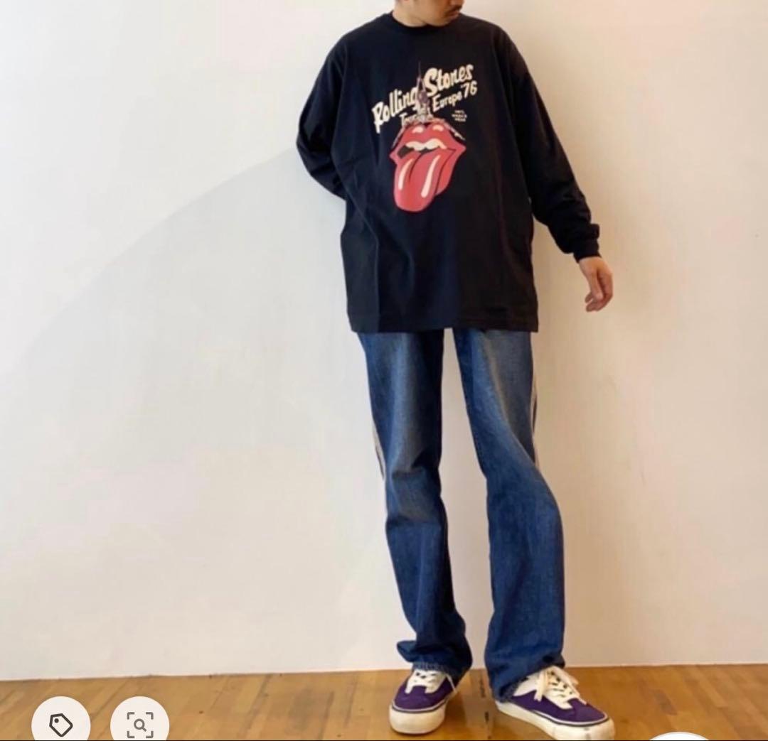 ヒステリックグラマー×ローリングストーンズ　ロングスリーブカットソー　長袖　黒