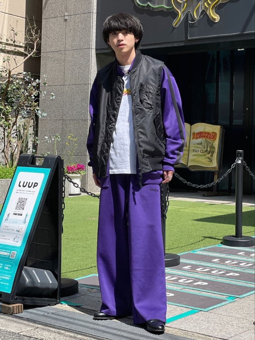 gideal. vintage logo track jacket 紫×黒 上下