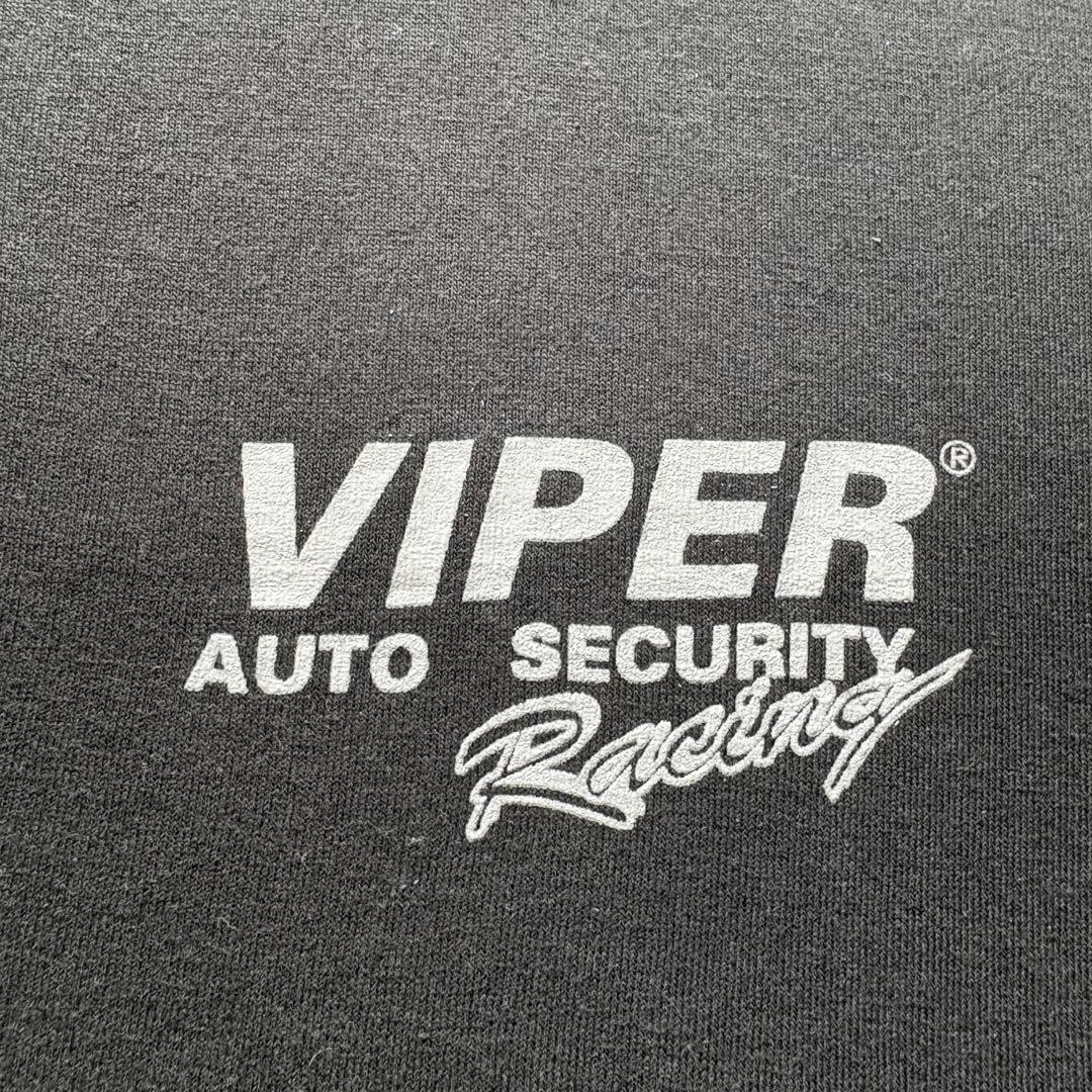 90s VIPER 企業ロゴ ヴィンテージTシャツ ヘビ 大判プリント 紺 XL