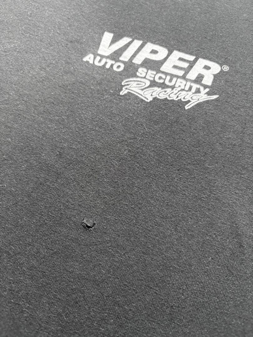 90s VIPER 企業ロゴ ヴィンテージTシャツ ヘビ 大判プリント 紺 XL