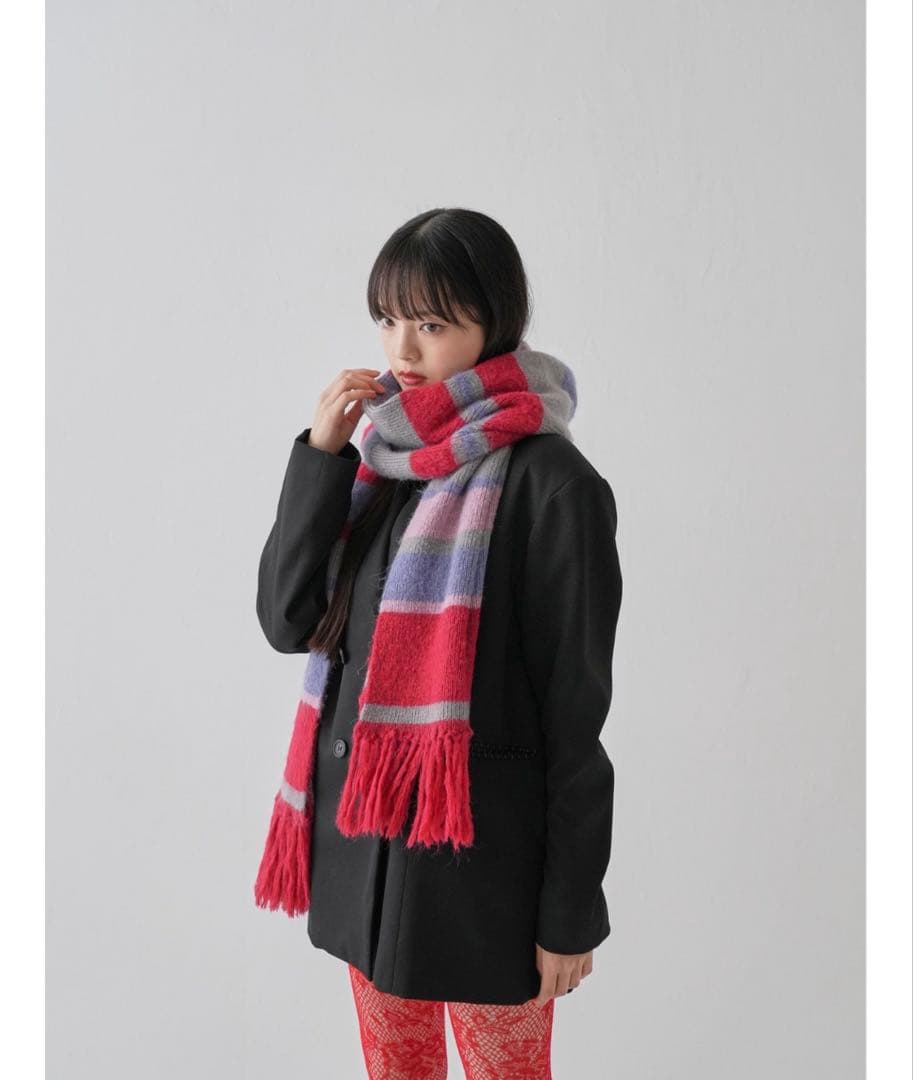 【happy fm❤︎ 】Uenui マフラー マルチボーダー 完売品