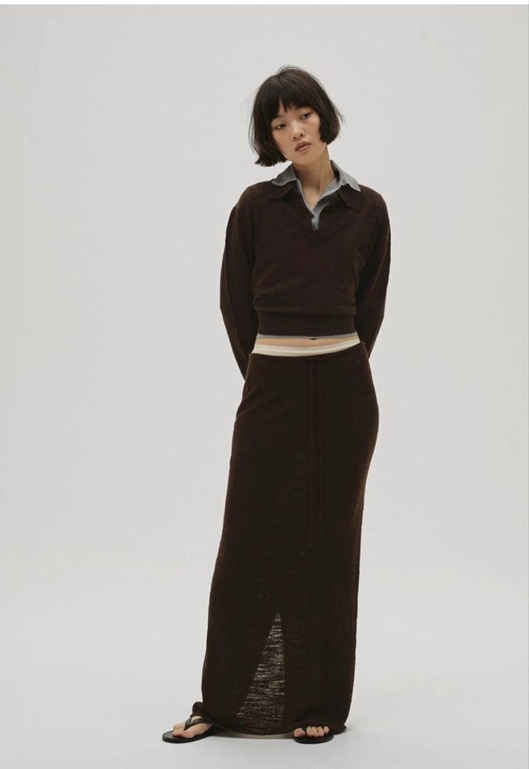 【新品】todayful Miniboucle Knit Skirt ブラウン