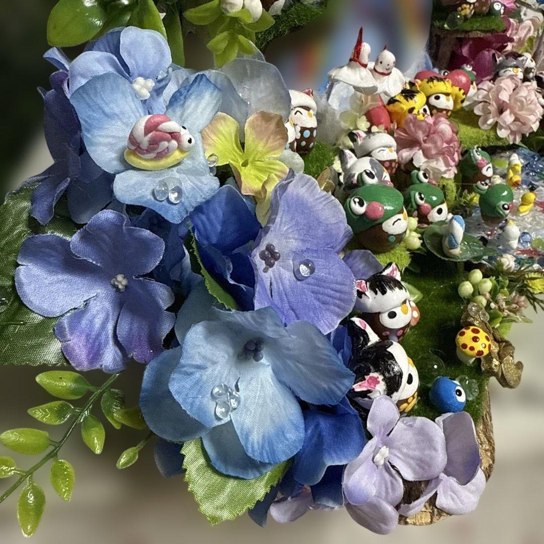 どんぐりアート♡癒しのあじさいBIGオブジェ♡