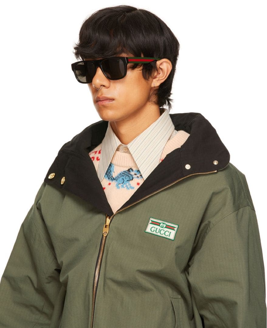GUCCI コットンナイロンリバーシブルジャケット
