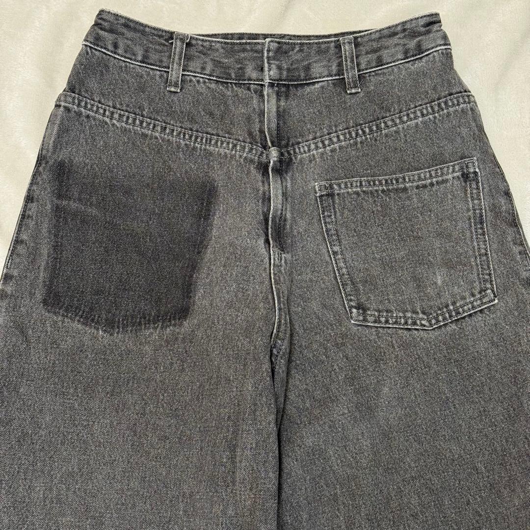 AMERI BACK WARDS WIDE DENIM 　Ｍ　アメリ ブラック