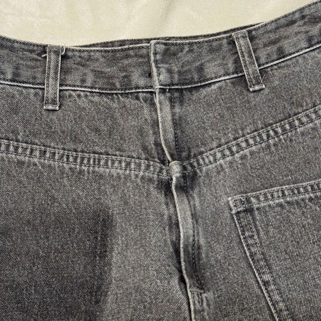 AMERI BACK WARDS WIDE DENIM 　Ｍ　アメリ ブラック