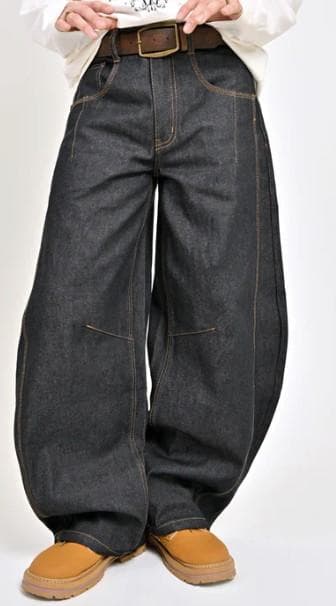 L2156　リジットバルーンデニム　S（black）　地底人ONLINE