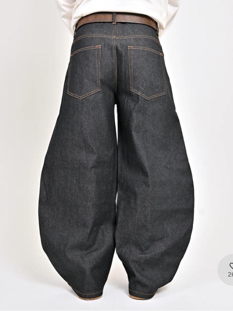 L2156　リジットバルーンデニム　S（black）　地底人ONLINE