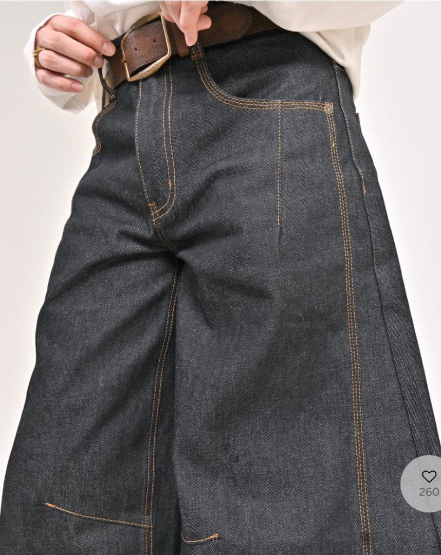 L2156　リジットバルーンデニム　S（black）　地底人ONLINE