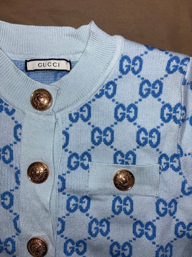 GUCCI GGロゴカーディガン 水色