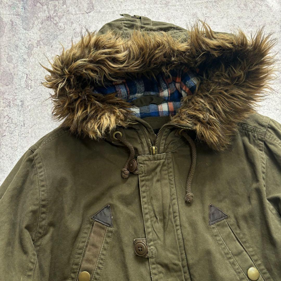 ジャケット・アウター 00s grunge fur military mods coat