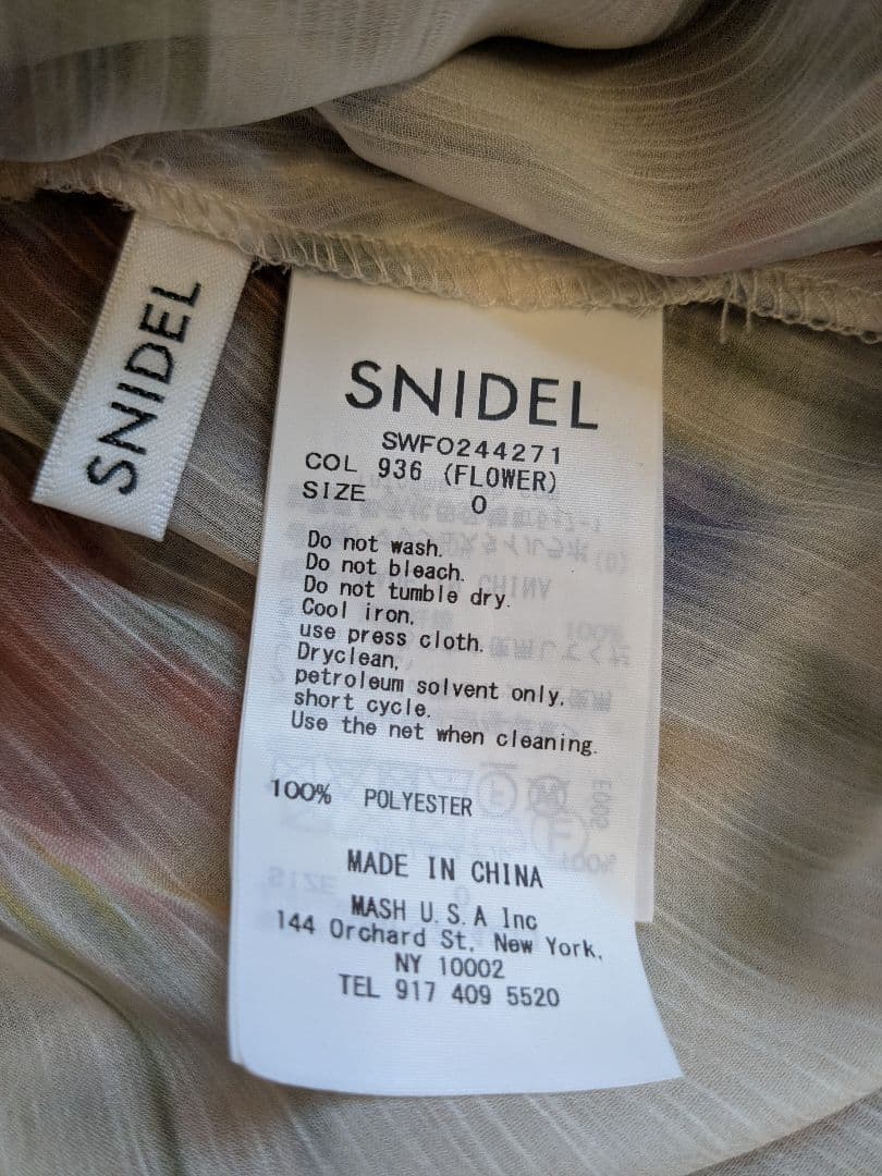 SNAIDEL シフォンミニワンピース 型番swfo244271