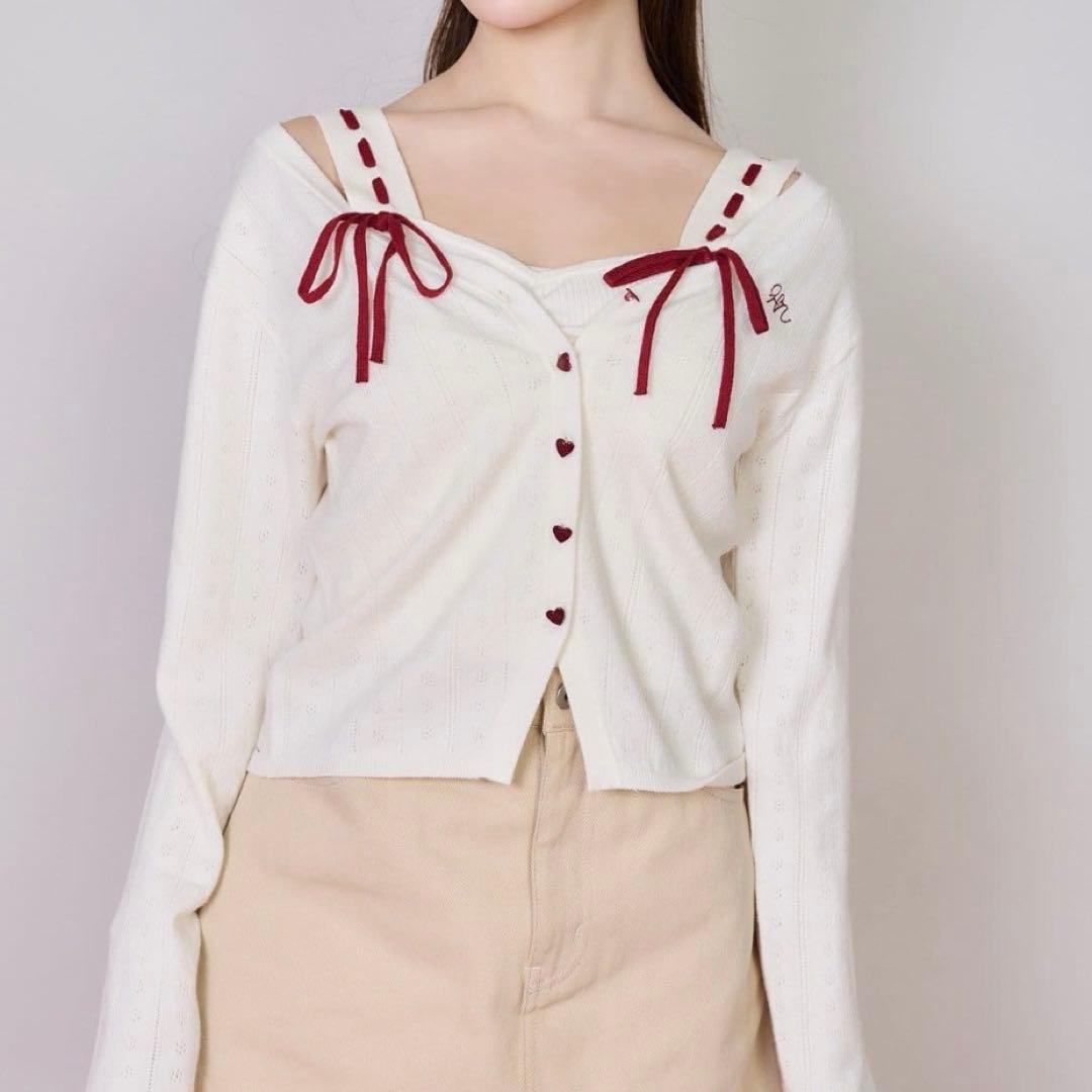 【Heart collection】ハートボタンビスチェセットカーディガン