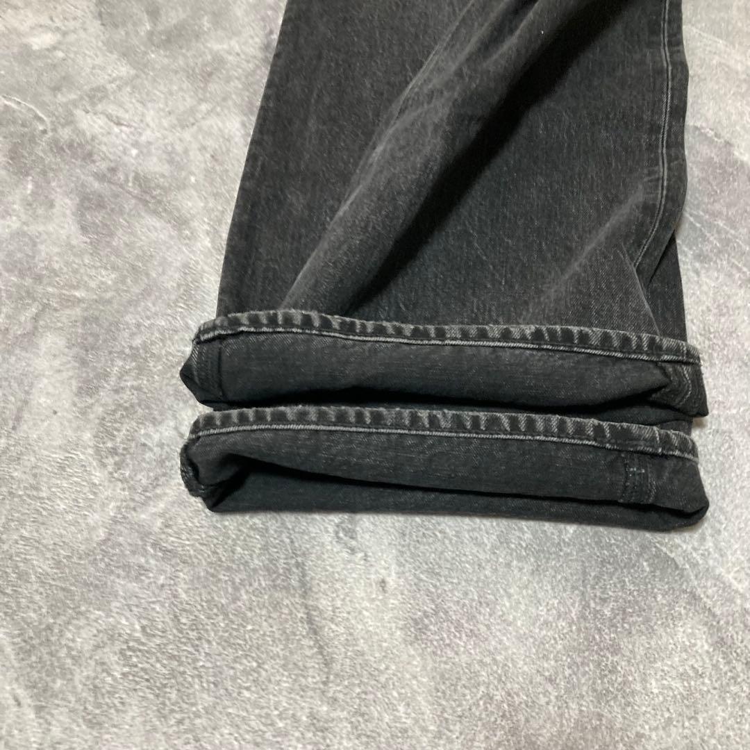 美品　moussy CROSS WAIST WIDE STRAIGHT ブラック