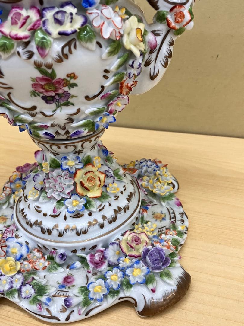 薔薇　アンティーク　porcelain 陶器　ポプリポット　ボンボニエ