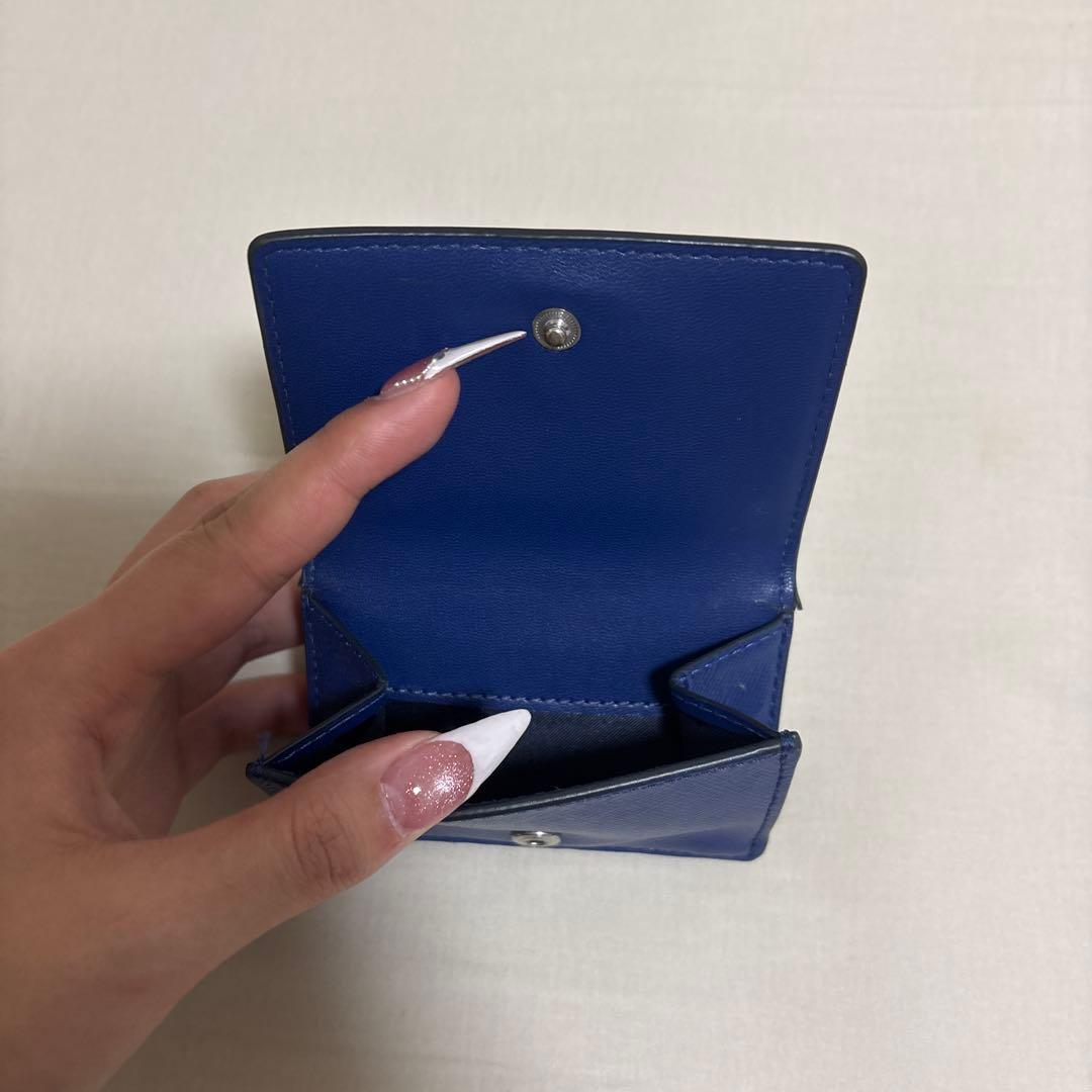 Kate spade 青　三つ折り財布