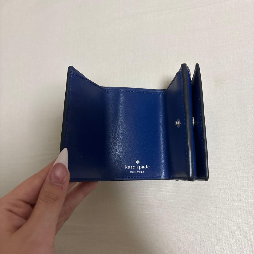 Kate spade 青　三つ折り財布