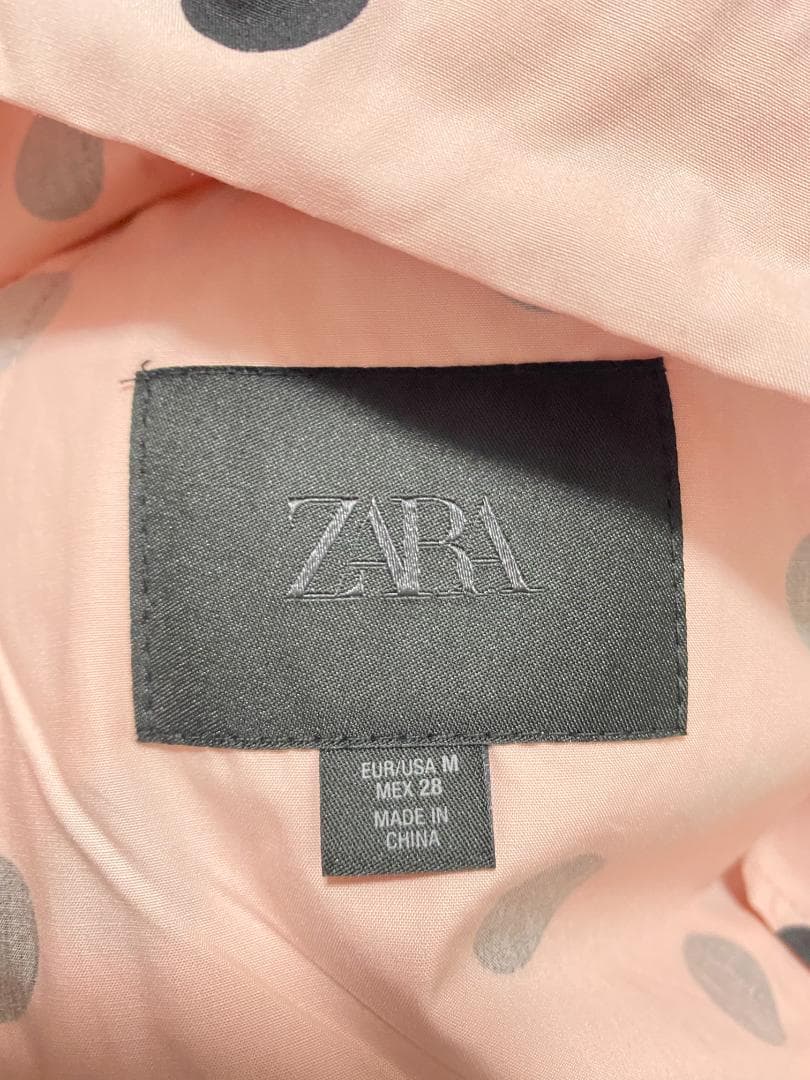 新品 ZARA ドットプリントジャケット ライトピンク色 M