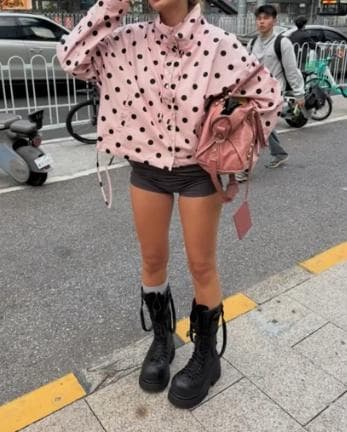 新品 ZARA ドットプリントジャケット ライトピンク色 M