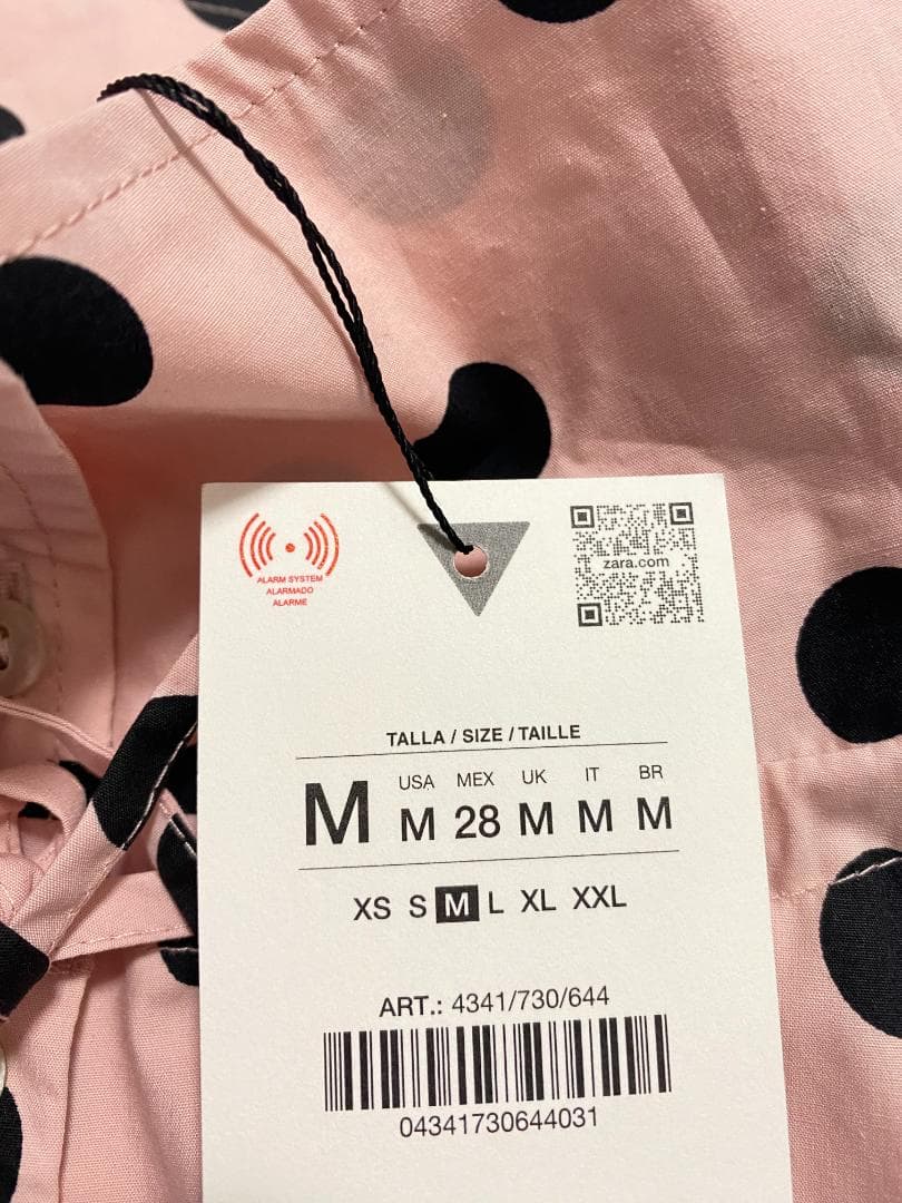 新品 ZARA ドットプリントジャケット ライトピンク色 M