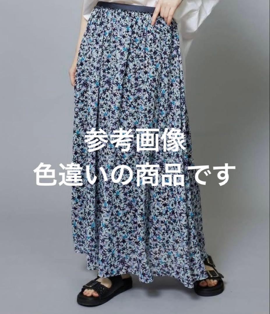 おまとめモガ　moga パープル系　花柄ロングスカート ゴムウエスト