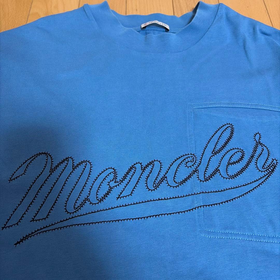 Moncler 青 刺繍ロゴ Tシャツ
