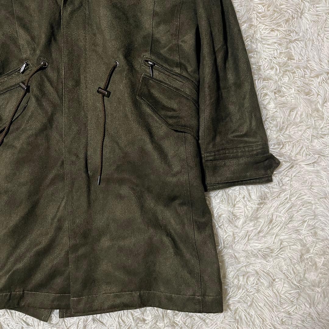 【8】トルネードマート フェイクファー モッズコート L グリーン カーキ