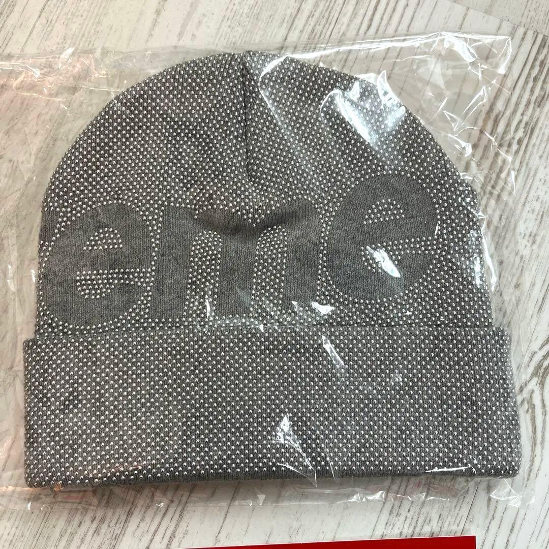 新品　シュプリーム　ビッグロゴ　Beanie ヘザーグレー