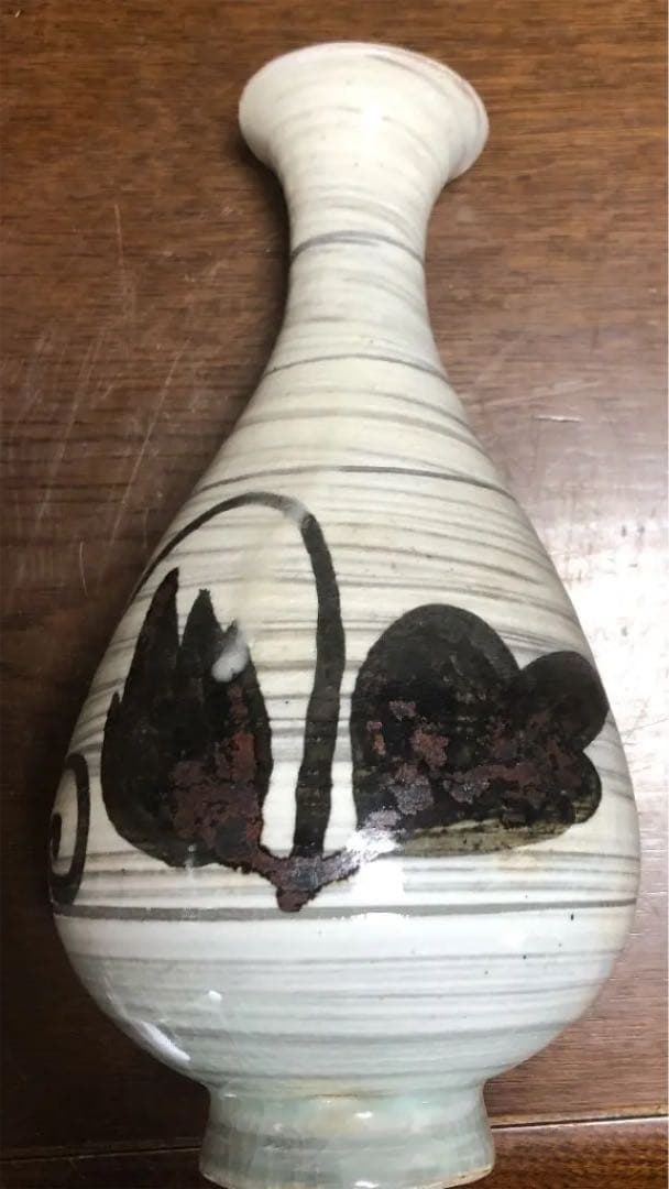 粉青沙器鉄絵唐草文瓶李朝写し