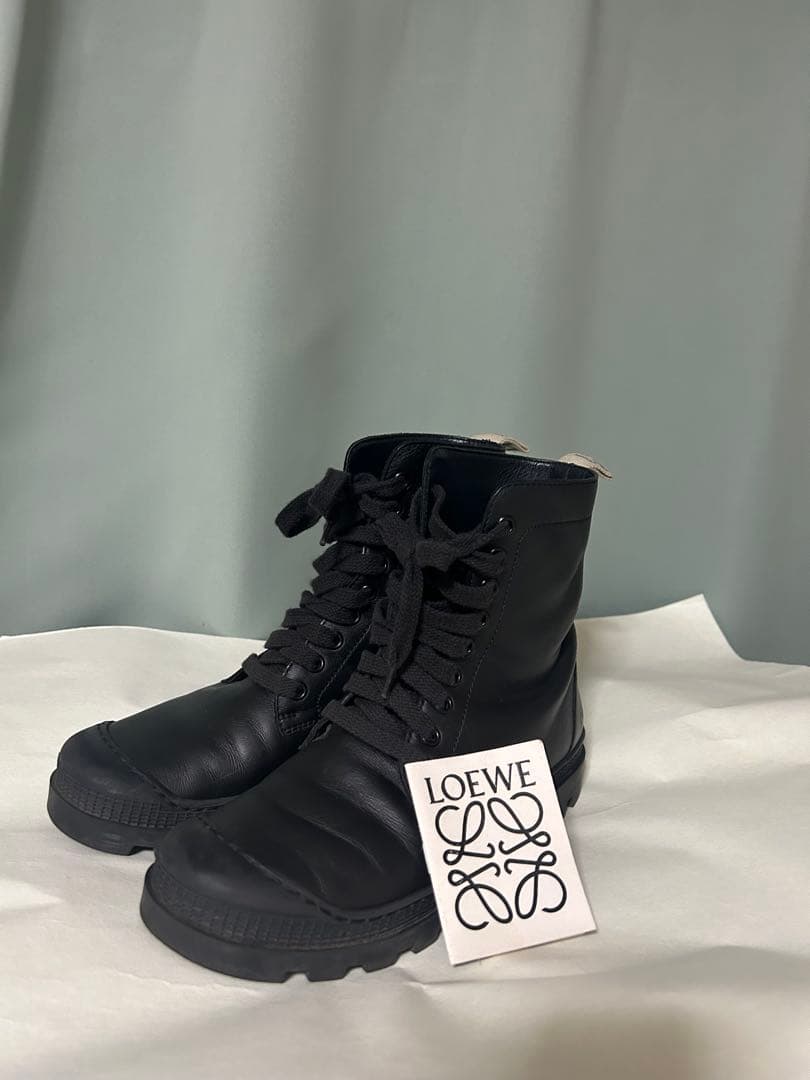 LOEWE ブラック ハイカットブーツ