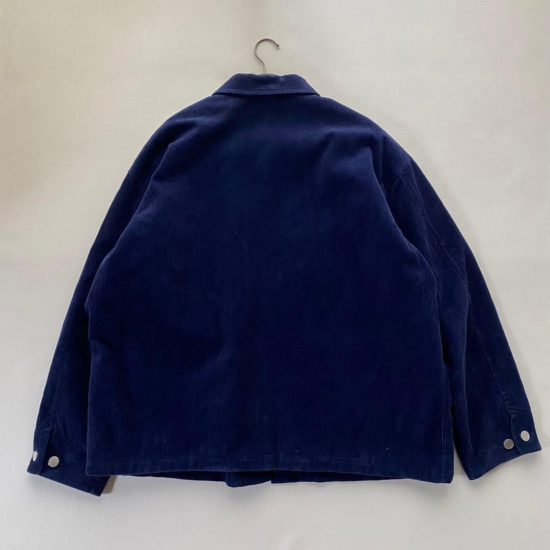 【美品/銀ボタン】TWW ユニオンカバー 201 コーデュロイ 40 紺