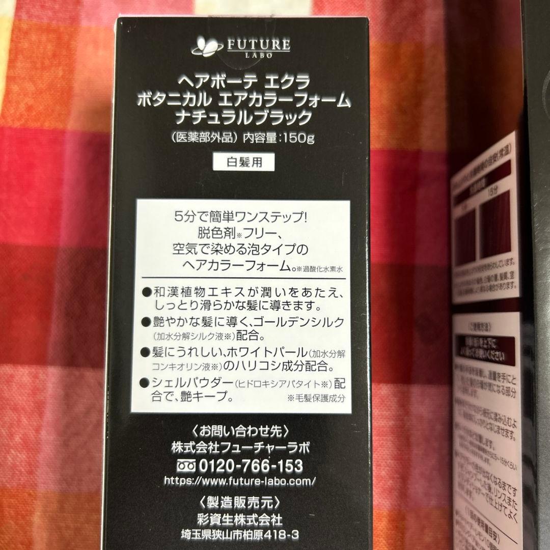 ヘアボーテ エクラ ボタニカル エアカラーフォーム 黒 150g 2本セット