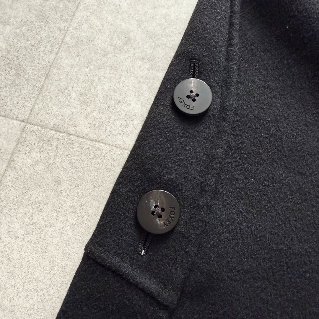 フォクシー　ロングコート　ジレ　アウター　カシミヤ100％　黒　　40