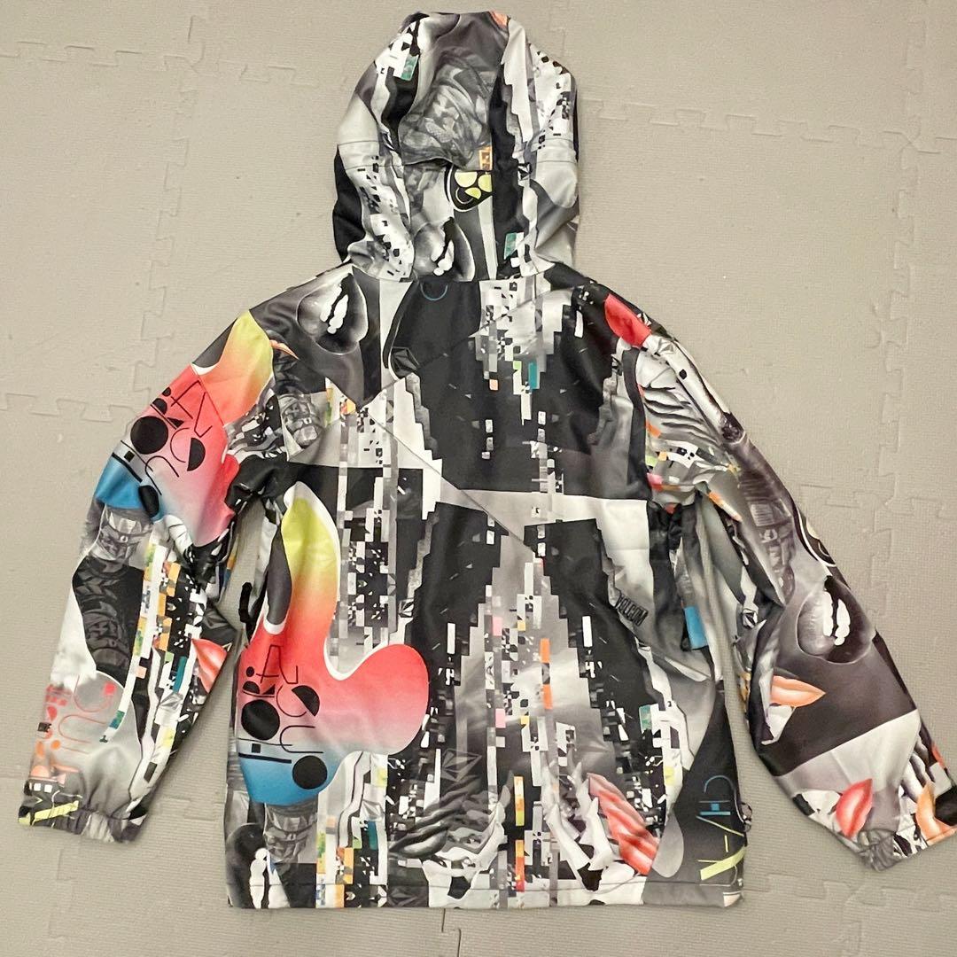 VOLCOM メンズ　スノボジャケット　総柄　グラフィック　グレー系 M