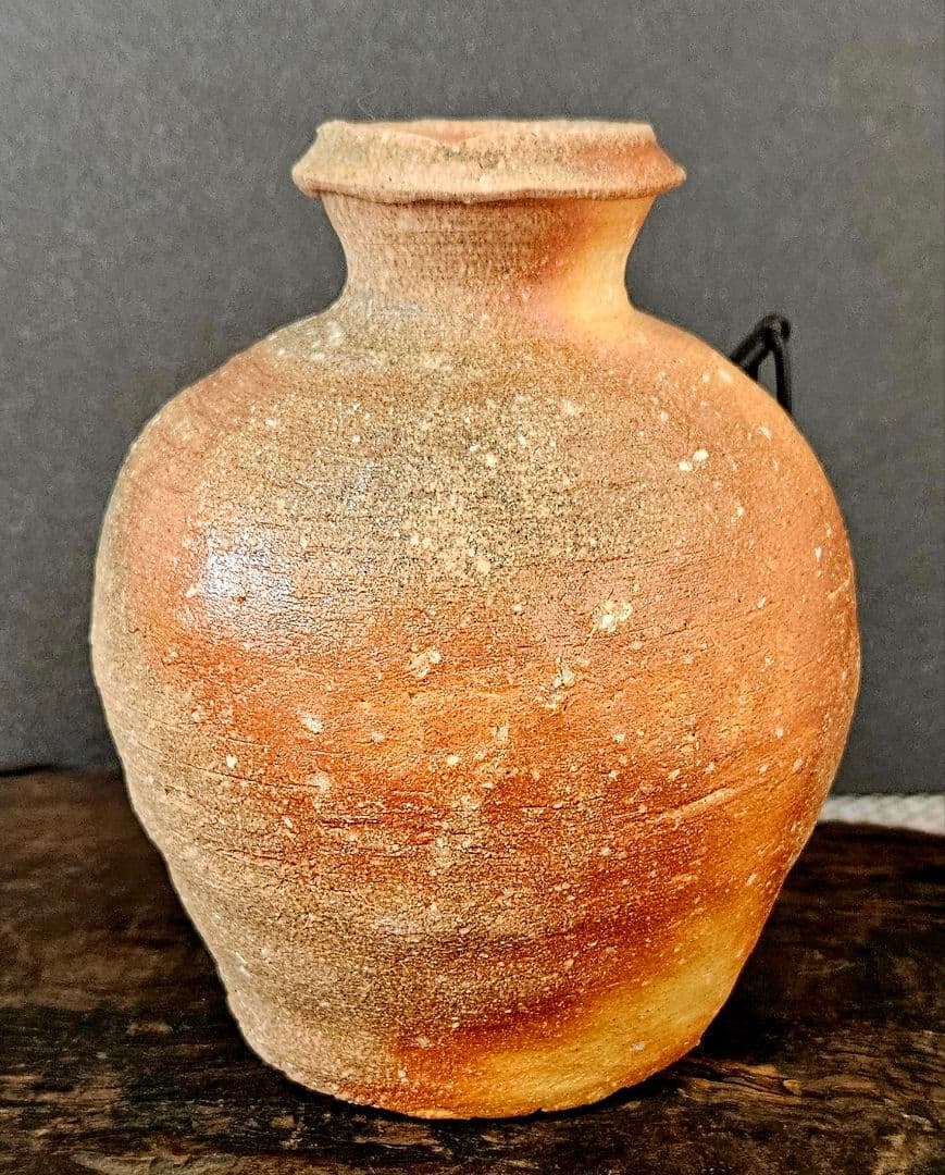 信楽焼　高橋光三 作　五代高橋楽斎　 蹲掛花入　茶道具茶器　 共箱　14.0cm