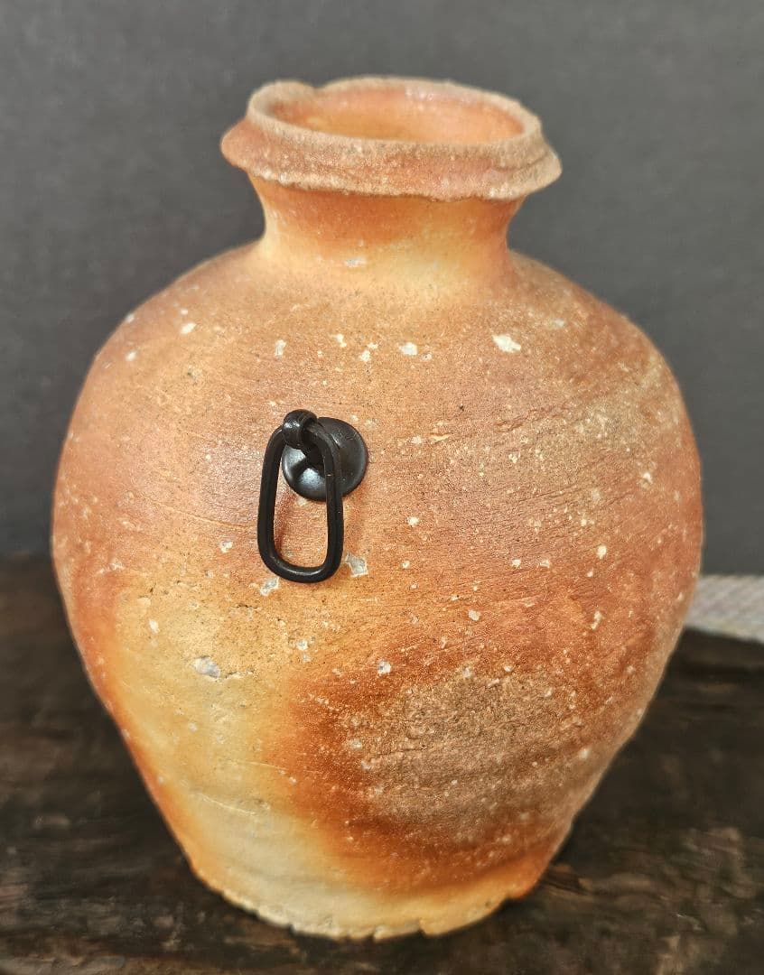 信楽焼　高橋光三 作　五代高橋楽斎　 蹲掛花入　茶道具茶器　 共箱　14.0cm