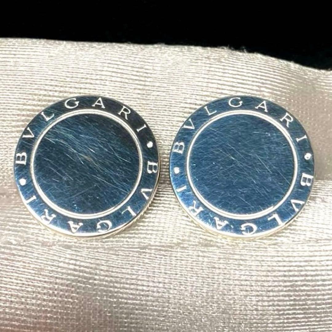 BVLGARI ブルガリ　カフリンクス シルバー925 ダブルロゴ　円形